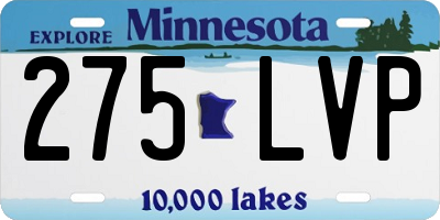 MN license plate 275LVP