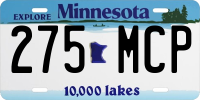 MN license plate 275MCP