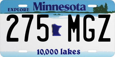 MN license plate 275MGZ