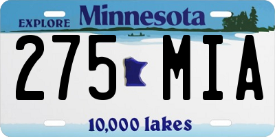 MN license plate 275MIA