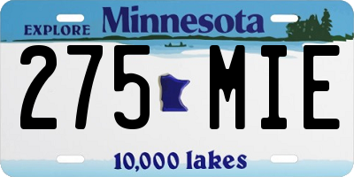 MN license plate 275MIE