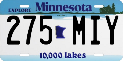 MN license plate 275MIY