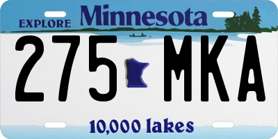 MN license plate 275MKA