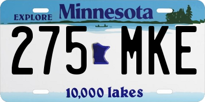 MN license plate 275MKE