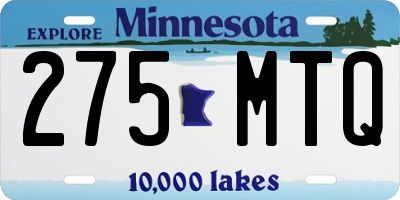 MN license plate 275MTQ