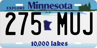 MN license plate 275MUJ