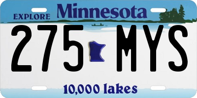 MN license plate 275MYS