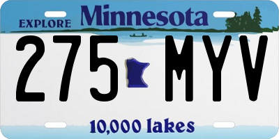 MN license plate 275MYV