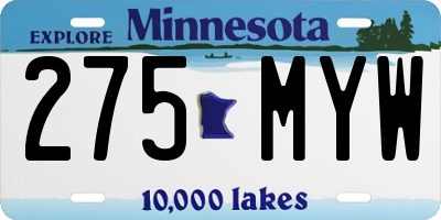 MN license plate 275MYW