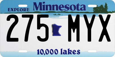 MN license plate 275MYX