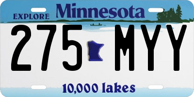 MN license plate 275MYY