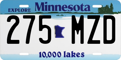 MN license plate 275MZD
