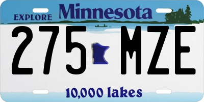 MN license plate 275MZE