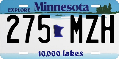 MN license plate 275MZH
