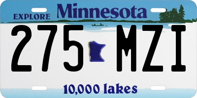 MN license plate 275MZI