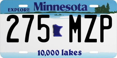 MN license plate 275MZP
