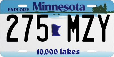 MN license plate 275MZY
