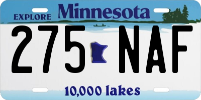 MN license plate 275NAF