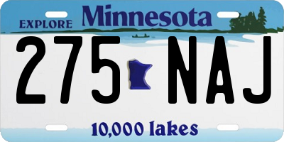 MN license plate 275NAJ