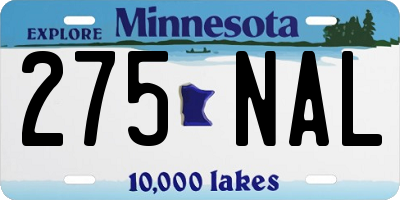 MN license plate 275NAL