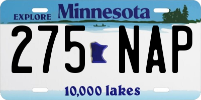 MN license plate 275NAP