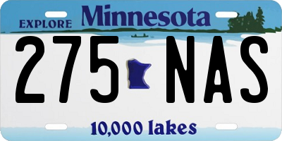 MN license plate 275NAS