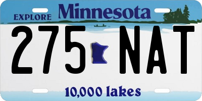 MN license plate 275NAT