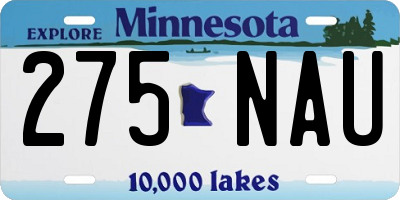 MN license plate 275NAU