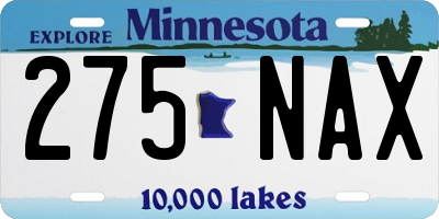 MN license plate 275NAX