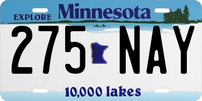 MN license plate 275NAY