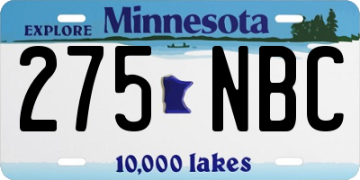 MN license plate 275NBC