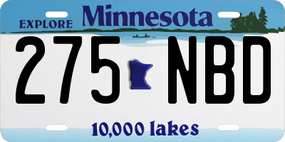MN license plate 275NBD