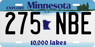 MN license plate 275NBE