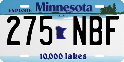 MN license plate 275NBF