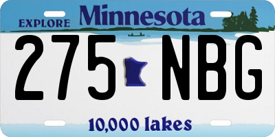 MN license plate 275NBG