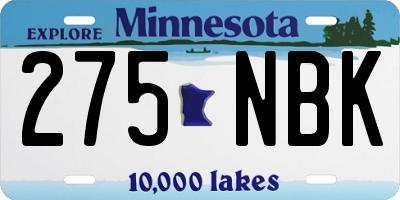 MN license plate 275NBK