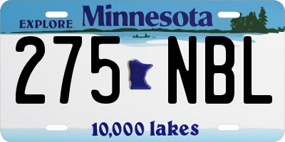 MN license plate 275NBL
