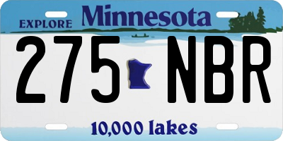 MN license plate 275NBR