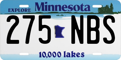 MN license plate 275NBS