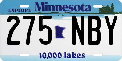 MN license plate 275NBY
