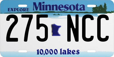 MN license plate 275NCC