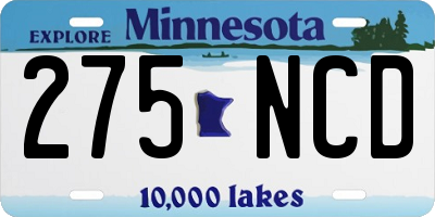 MN license plate 275NCD