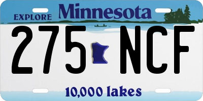 MN license plate 275NCF