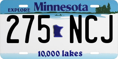 MN license plate 275NCJ