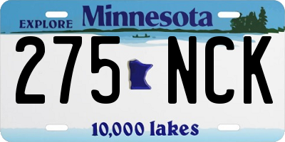 MN license plate 275NCK