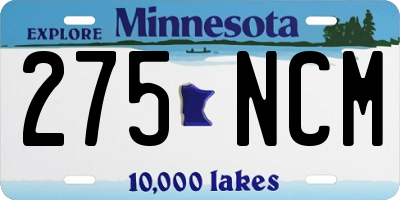 MN license plate 275NCM