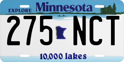 MN license plate 275NCT