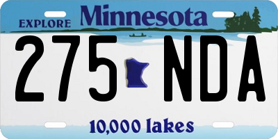 MN license plate 275NDA