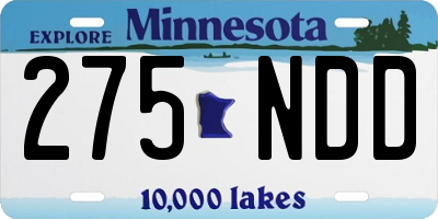 MN license plate 275NDD
