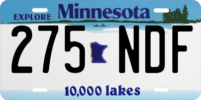 MN license plate 275NDF